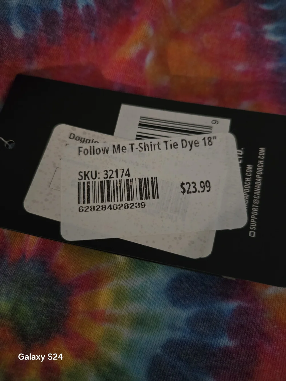 Canada Pooch Tie-Dye Dog Follow Me Tee 18 Inch 25-33 Lbs New